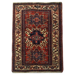 Antique Rustic Handmade Carpet Oriental Geometric Rug Rust Wool Livingroom Rug