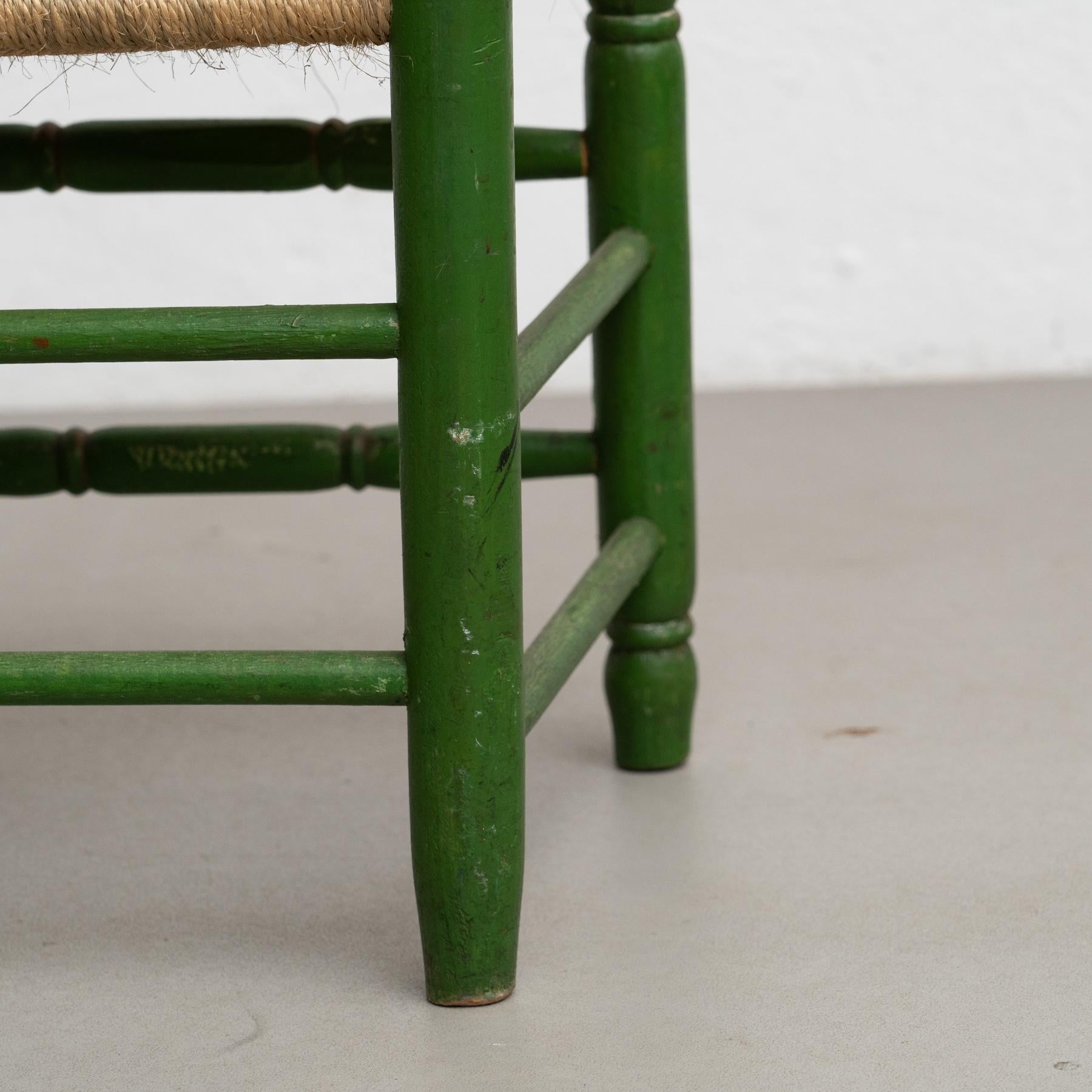 Rustikaler handgefertigter & handbemalter spanischer Stuhl - CIRCA 1940. im Angebot 9