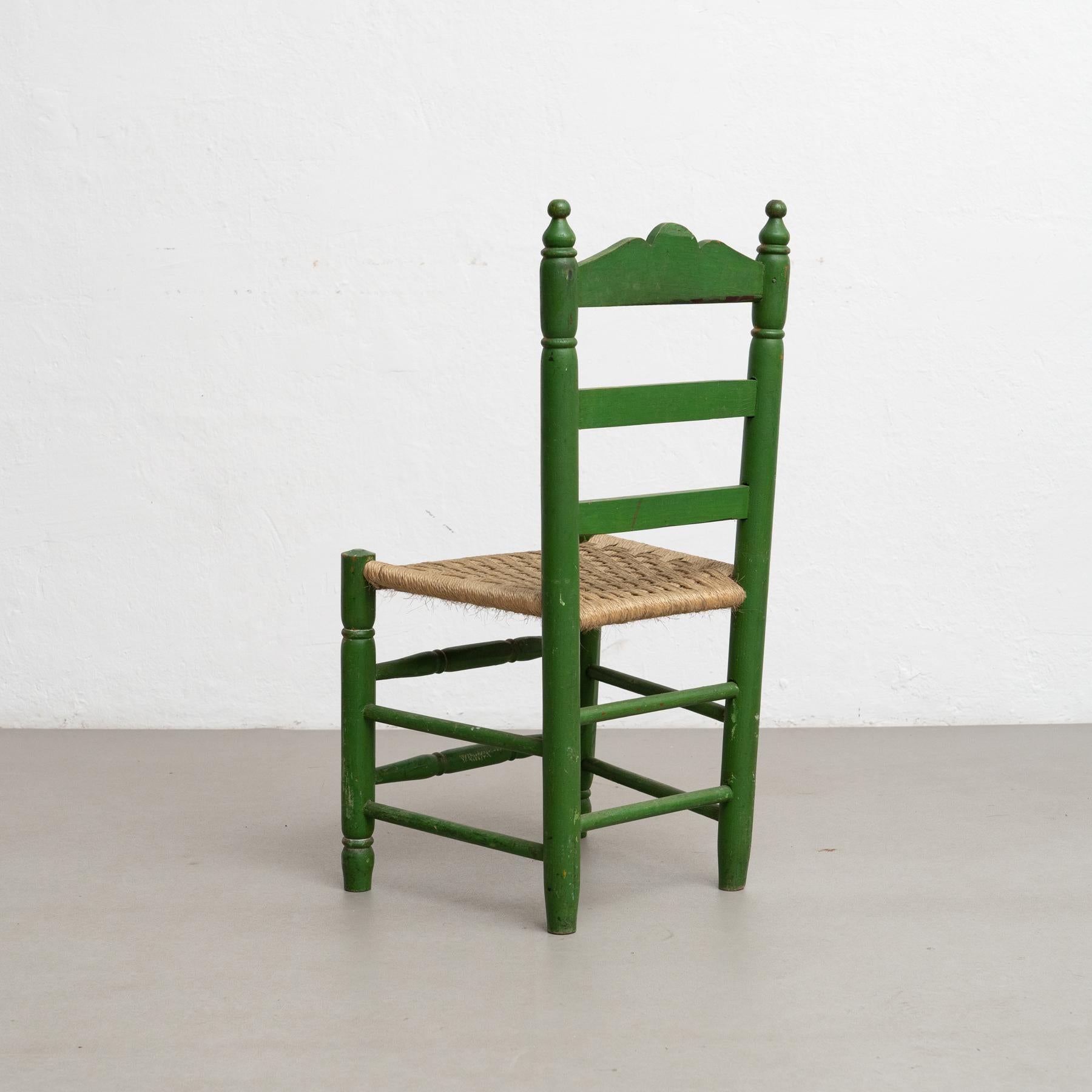 Rustikaler handgefertigter & handbemalter spanischer Stuhl - CIRCA 1940. im Zustand „Gut“ im Angebot in Barcelona, ES