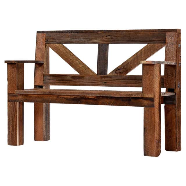 Custom Walnut Wood Scalloped Bench by Dos Gallos For Sale at 1stDibs ...