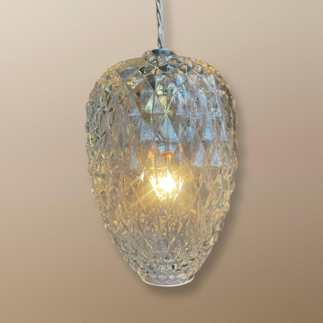 Late 20th Century Pair of Rustic Hanging Cut Glass Wall Lights