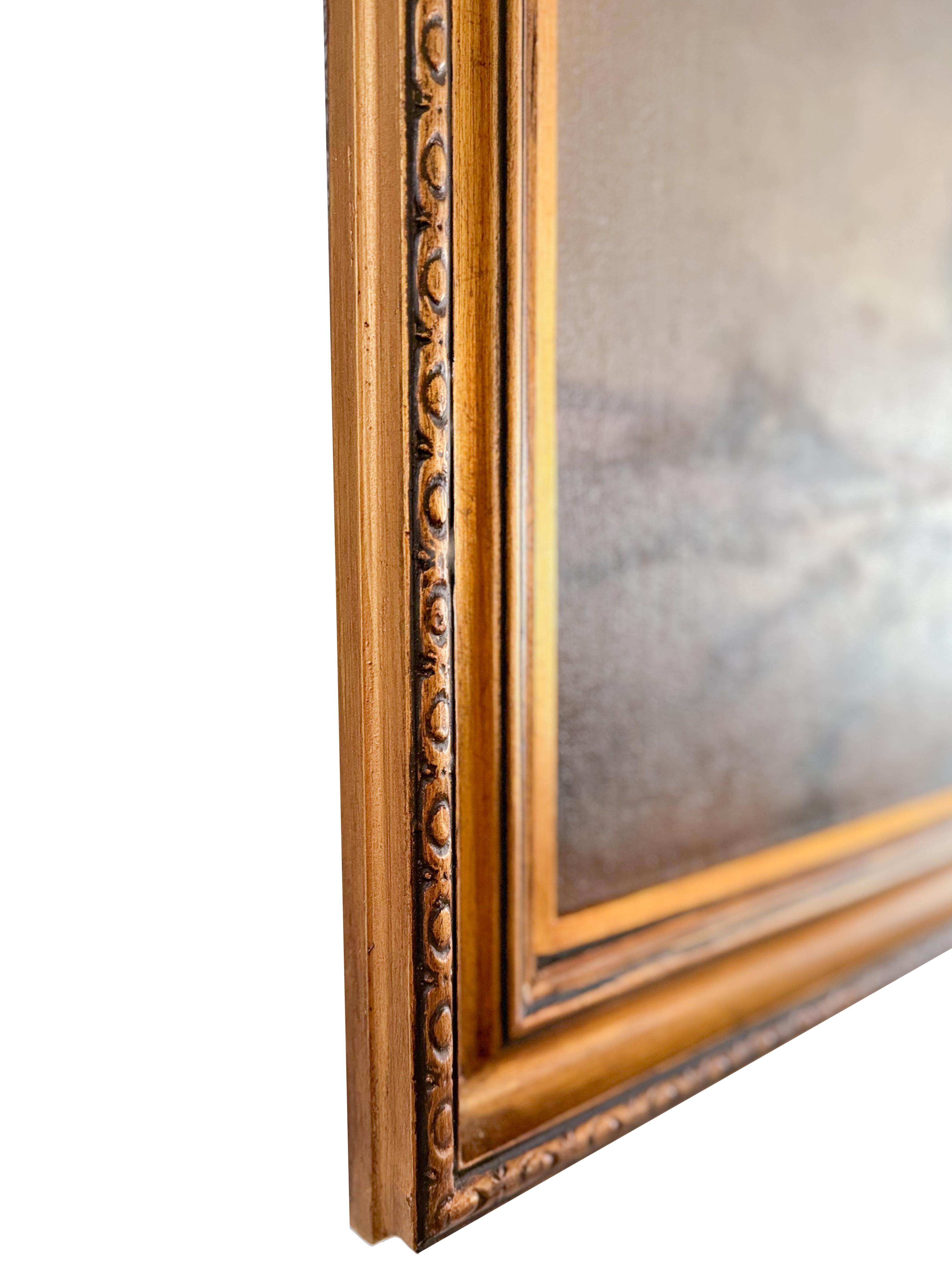 Rustikales Ölgemälde, Hay Cottage, Landschaftsssszene, 1900er Jahre im Angebot 1