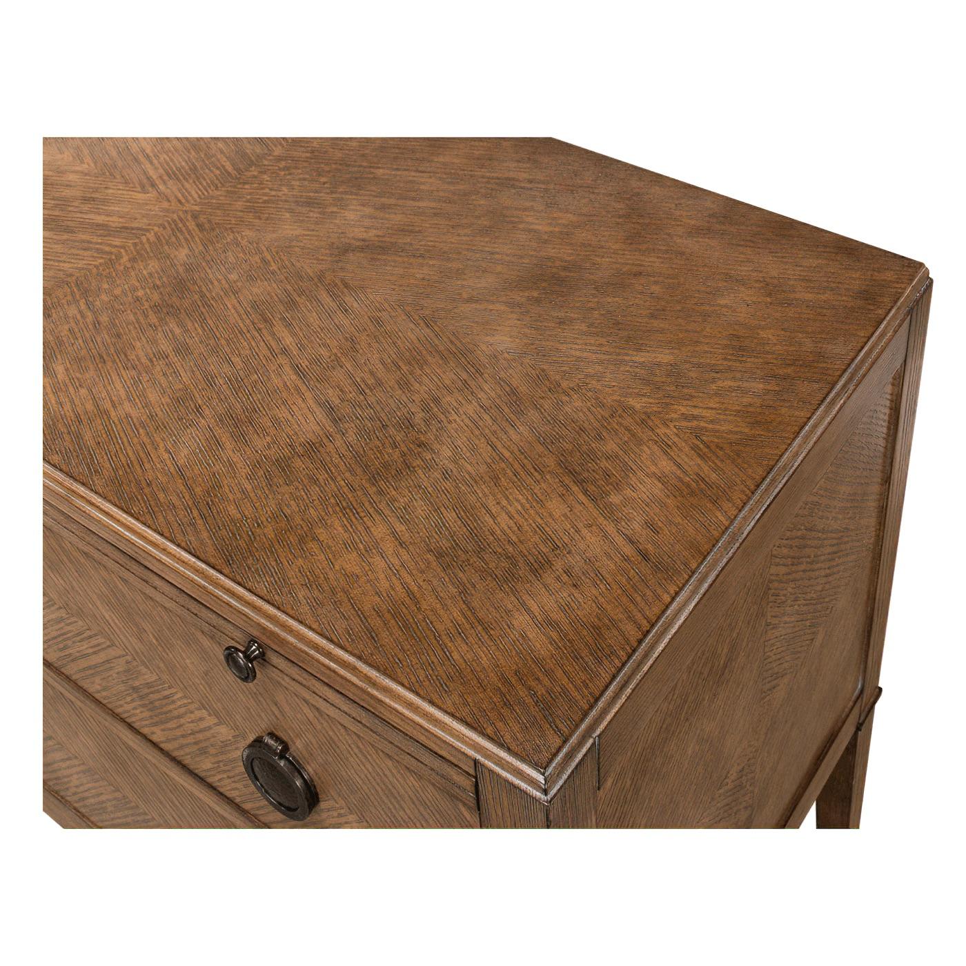 Rustic Herringbone Chest of Drawers In New Condition For Sale In Westwood, NJ