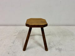 Rustic Hexagonal Oak Milking Stool