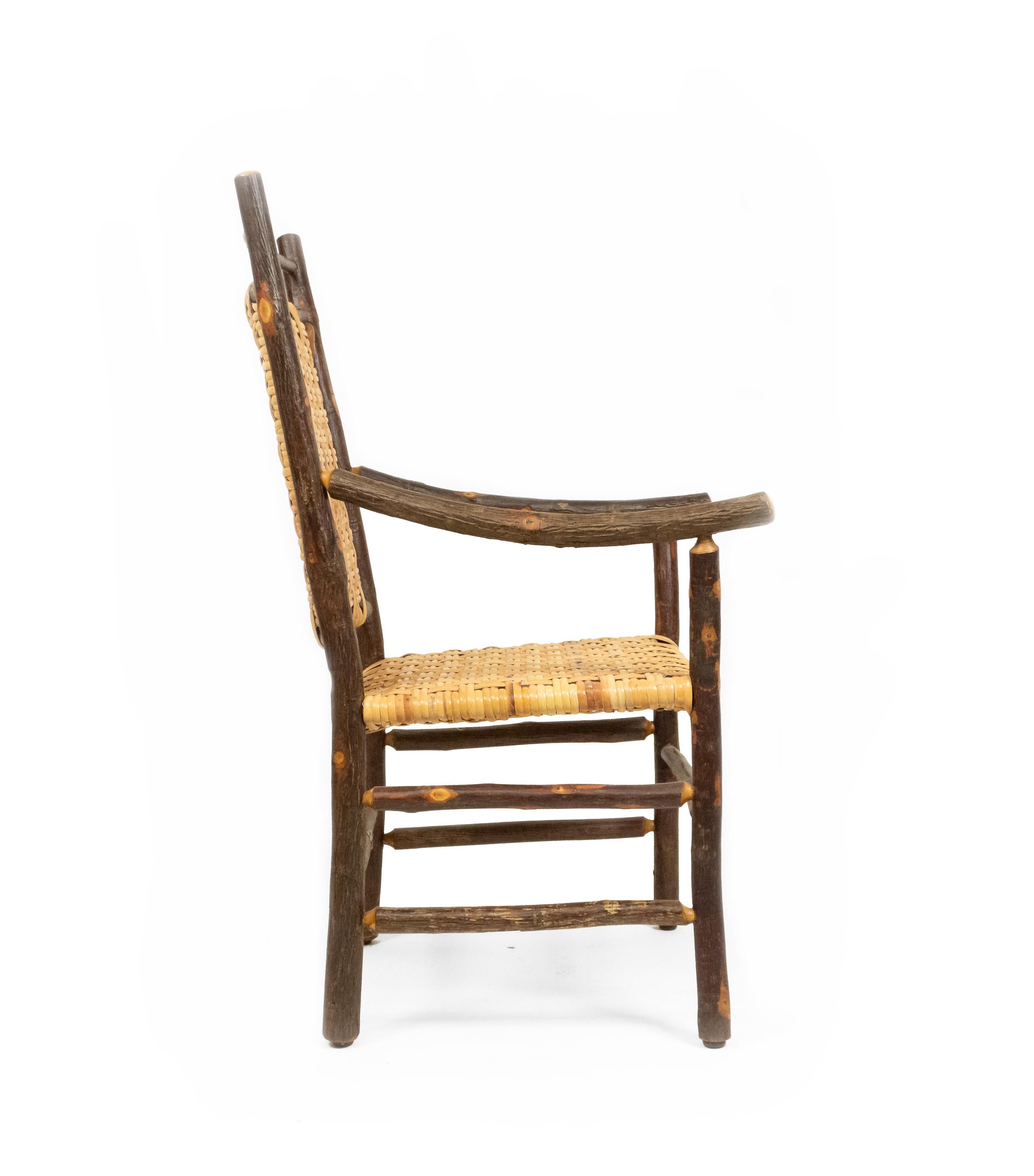 American Rustic Hickory Dining Armchairs