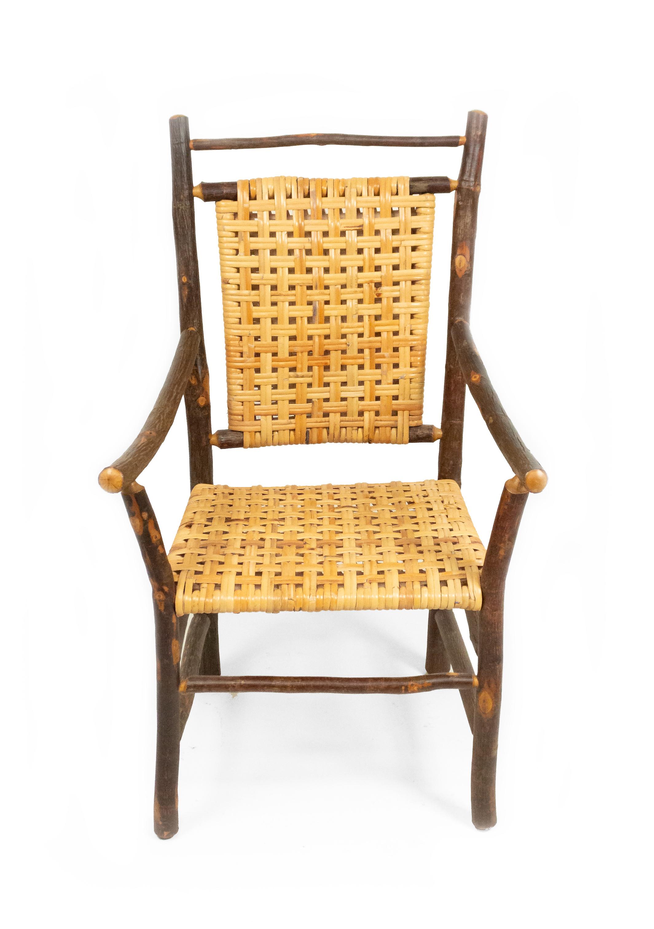 Rustic Hickory Dining Armchairs 1