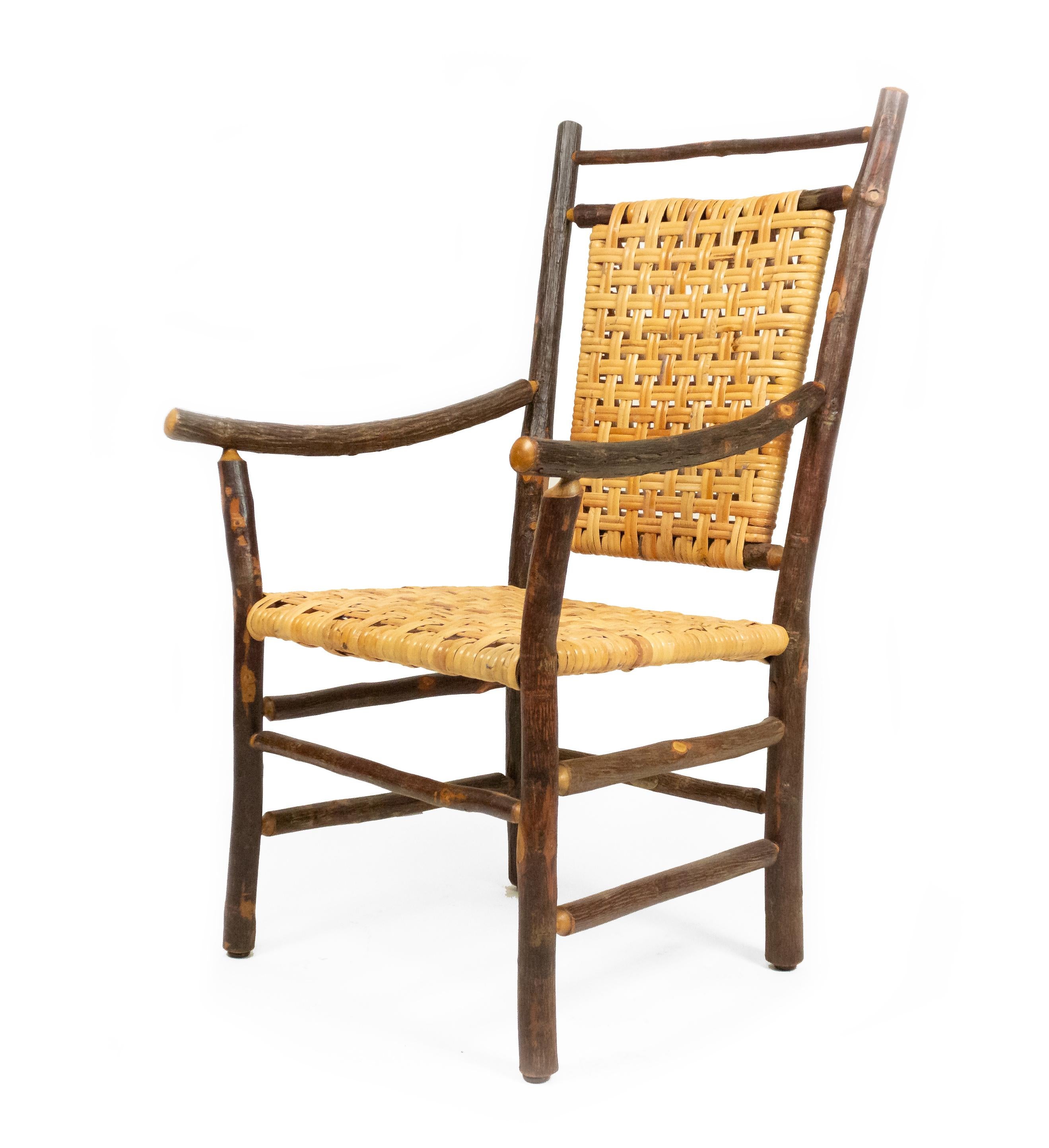 Rustic Hickory Dining Armchairs 2