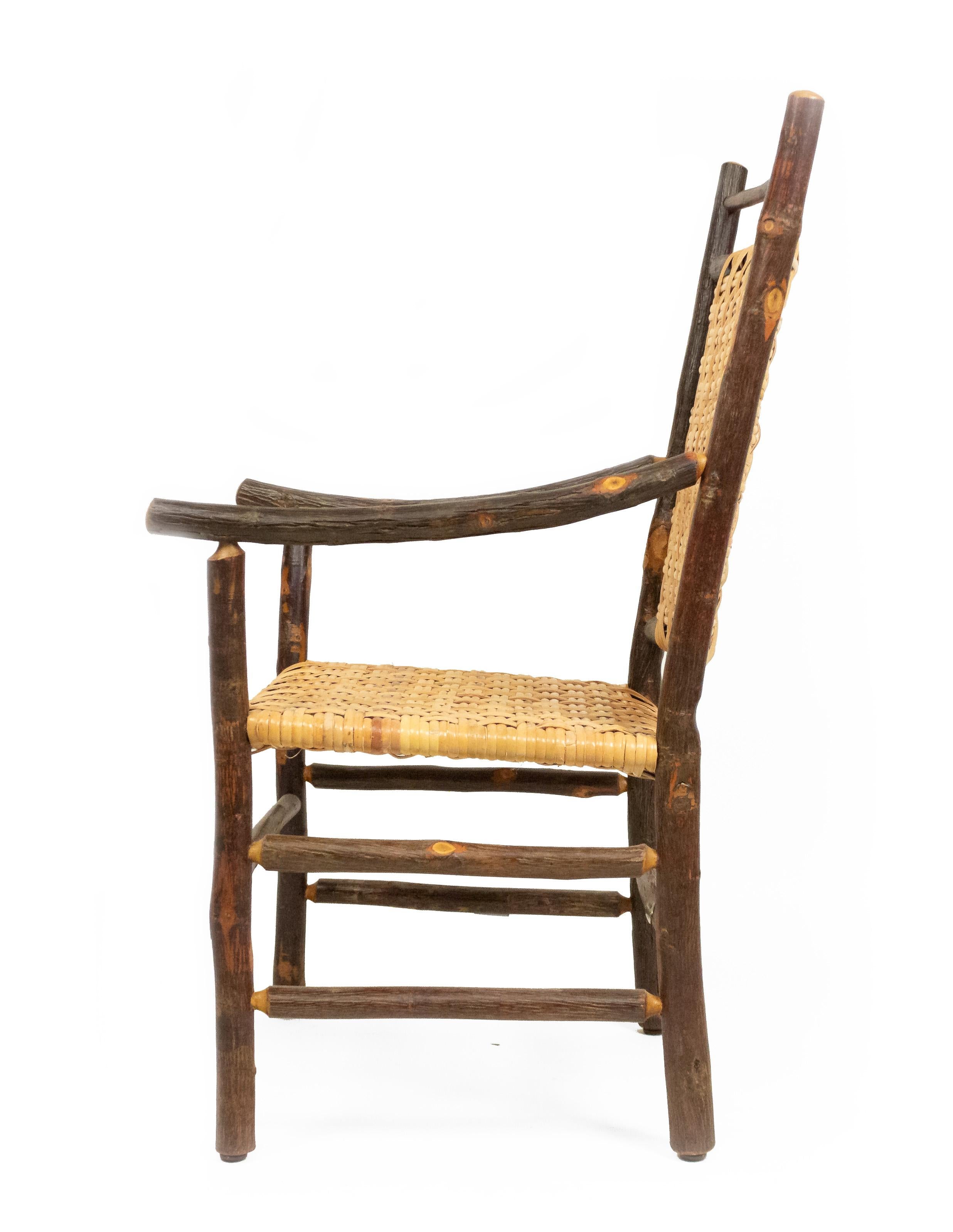 Rustic Hickory Dining Armchairs 3