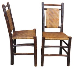 Rustic Hickory Furniture Company Dining Side Chair No. 19 Adirondak Lodge Rattan