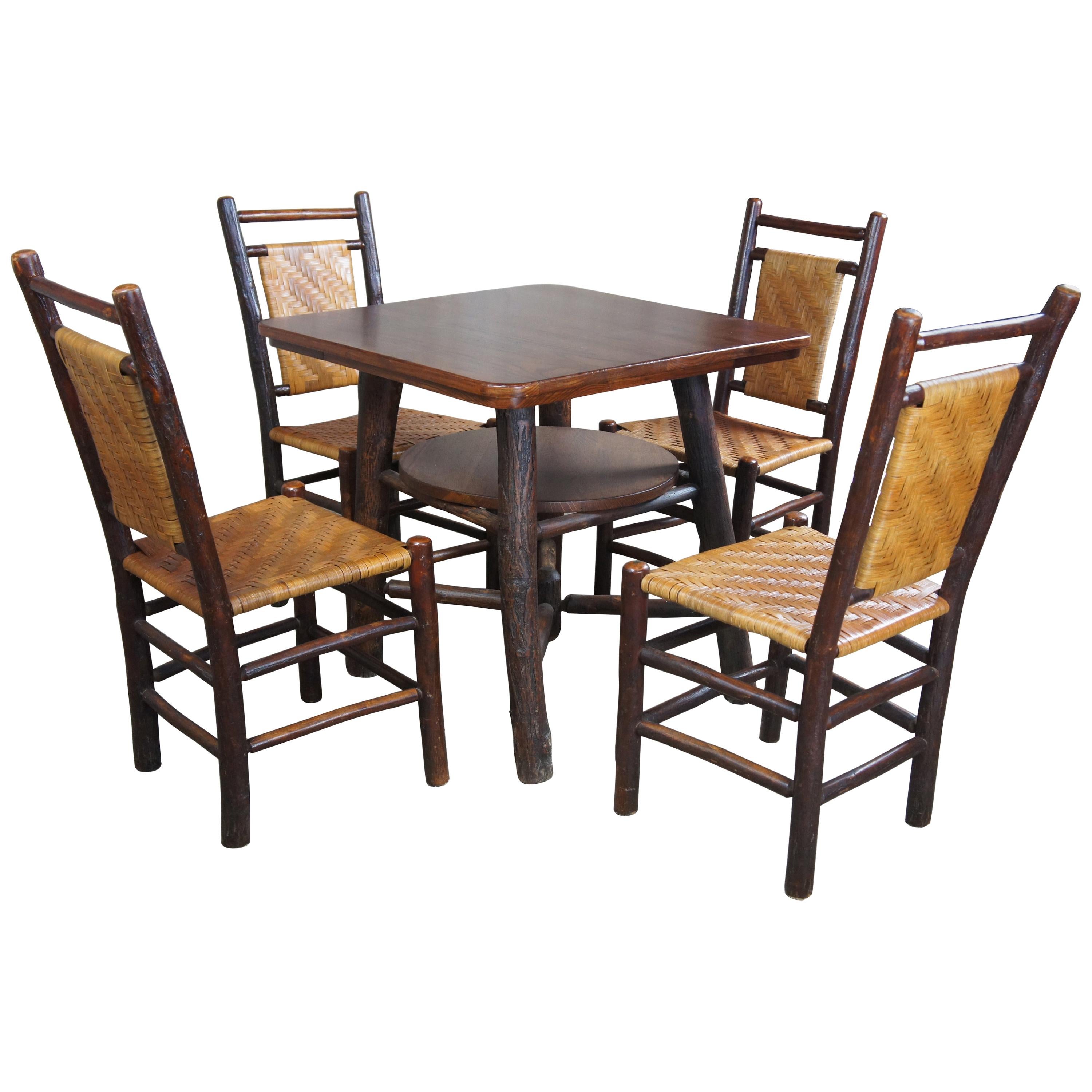 Rustic Hickory Furniture Company Game Table & Chairs No 103 19 Adirondack Lodge