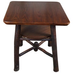 Antique Rustic Hickory Furniture Company Oak Table No. 103 Adirondak Lodge Game Parlor 