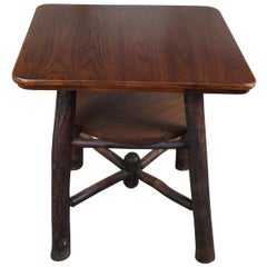 Antique Rustic Hickory Furniture Company Oak Table No. 103 Adirondak Lodge Game Parlor