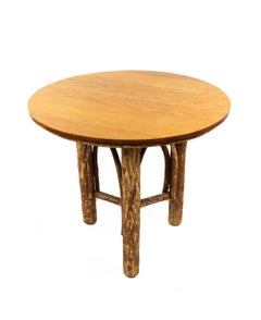 Rustic Hickory Small Round Cafe Table