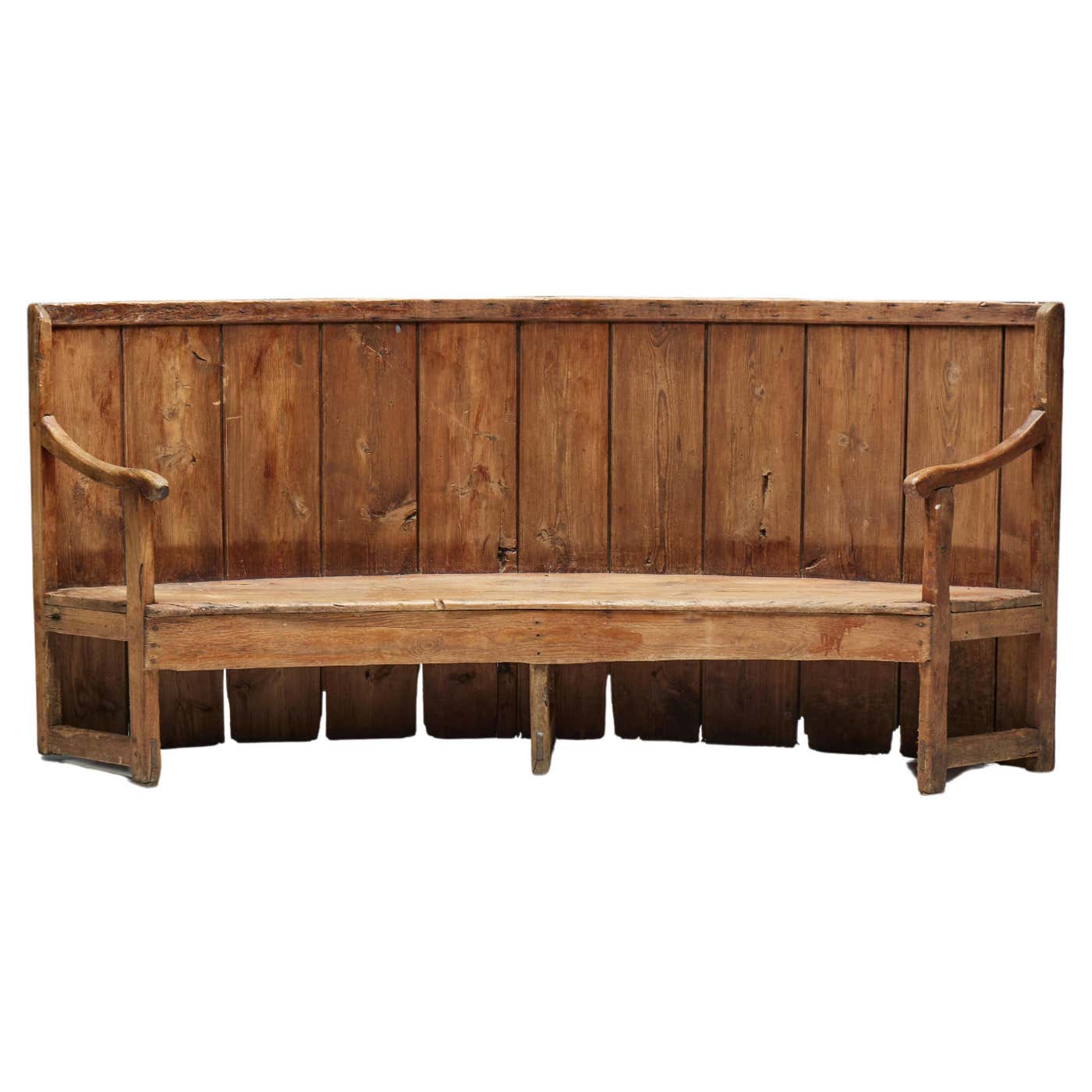 Rustic High-Back Tavern Settle, England, 18th Century For Sale at 1stDibs
