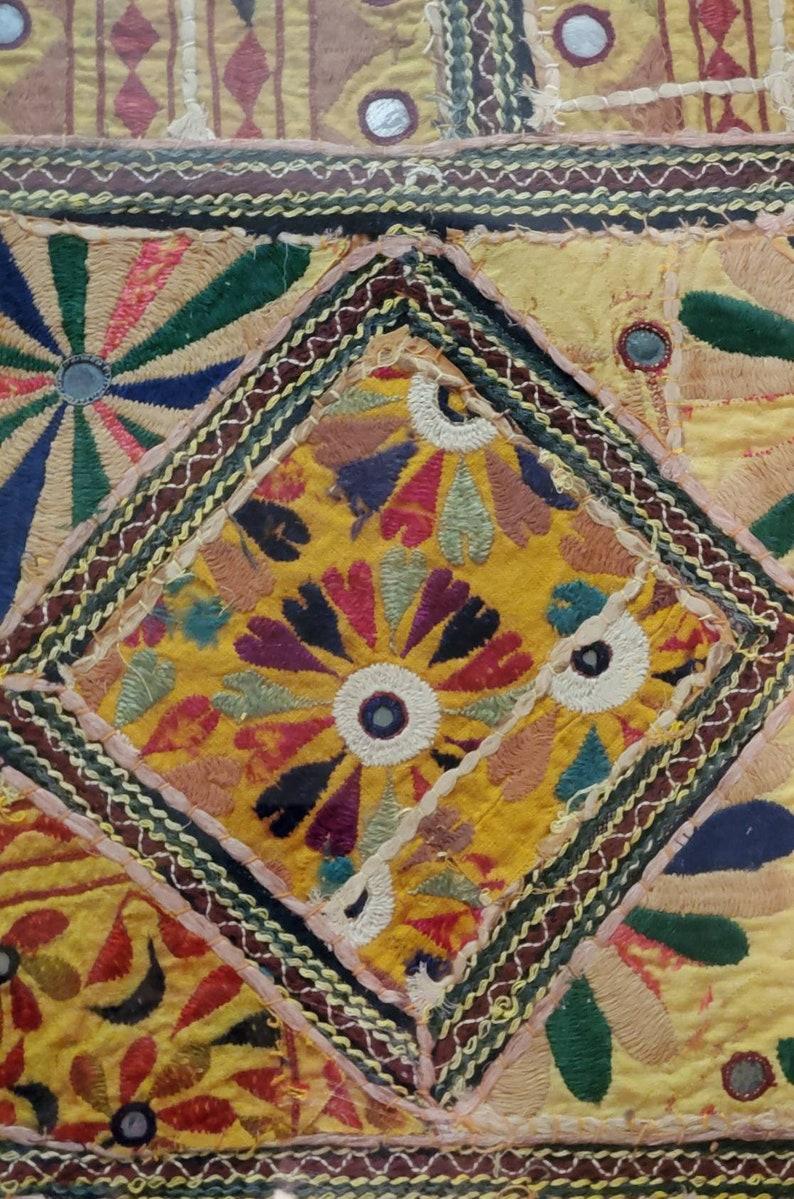 Rustic Indian Antique Embroidered Tapestry Coffee Table 1