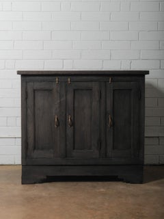 Rustic Indian Hand-Crafted Charred Wood Sideboard