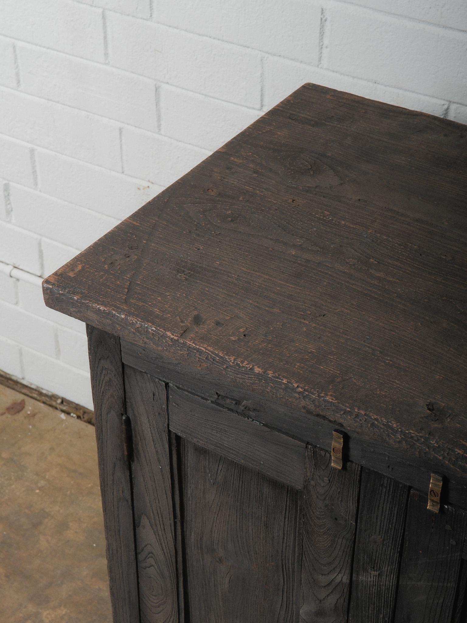 Rustic Indian Hand-Crafted Charred Wood Sideboard In condizioni buone in vendita a High Point, NC