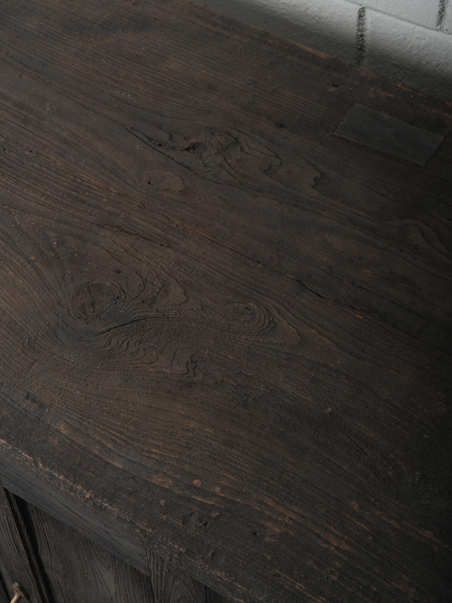 Legno Rustic Indian Hand-Crafted Charred Wood Sideboard in vendita