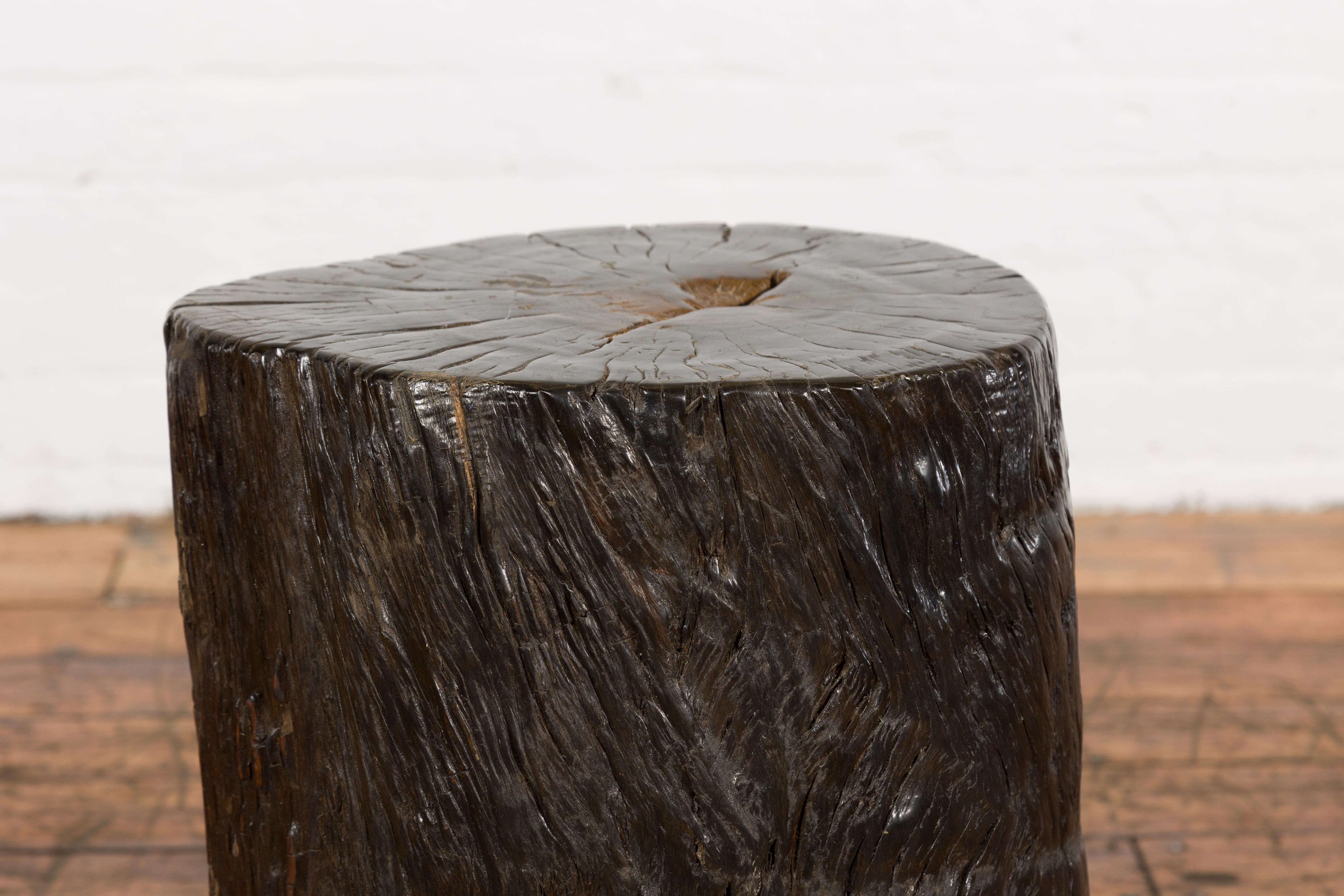 Dunkelbraun Holz Baumstumpf End Tabelle im Zustand „Gut“ im Angebot in Yonkers, NY