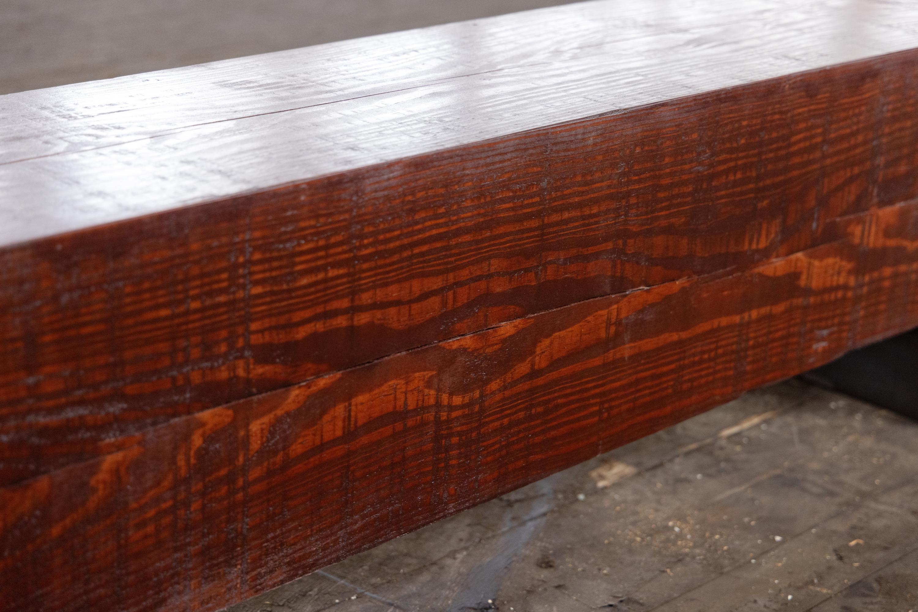 Rustikale große aufgearbeitete Wood Bench Kiefer und Stahl 6' (Nordamerikanisch) im Angebot