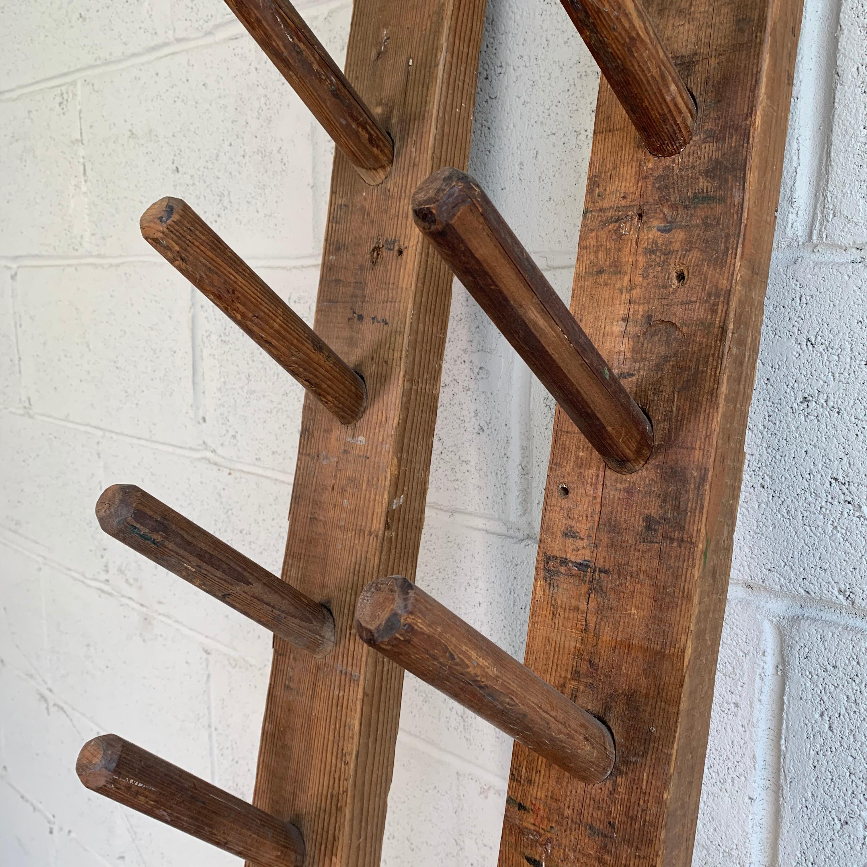 Rustic Industrial Pegged Pine Wall Racks 3
