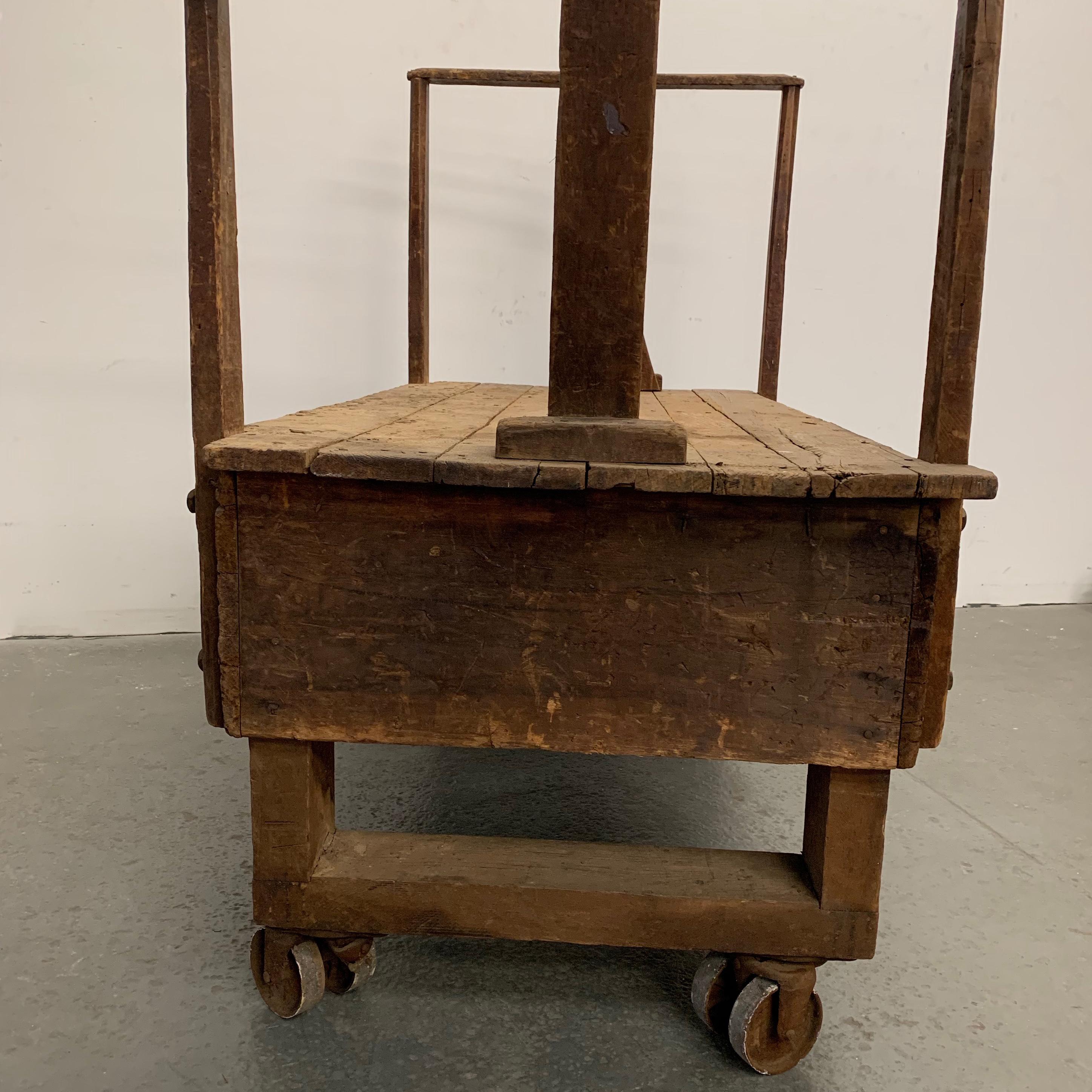 antique lumber cart