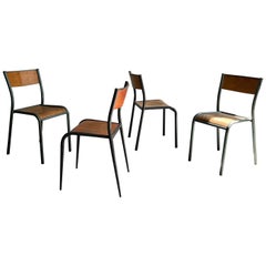 Rustic Industrial Stackable School Side Chairs