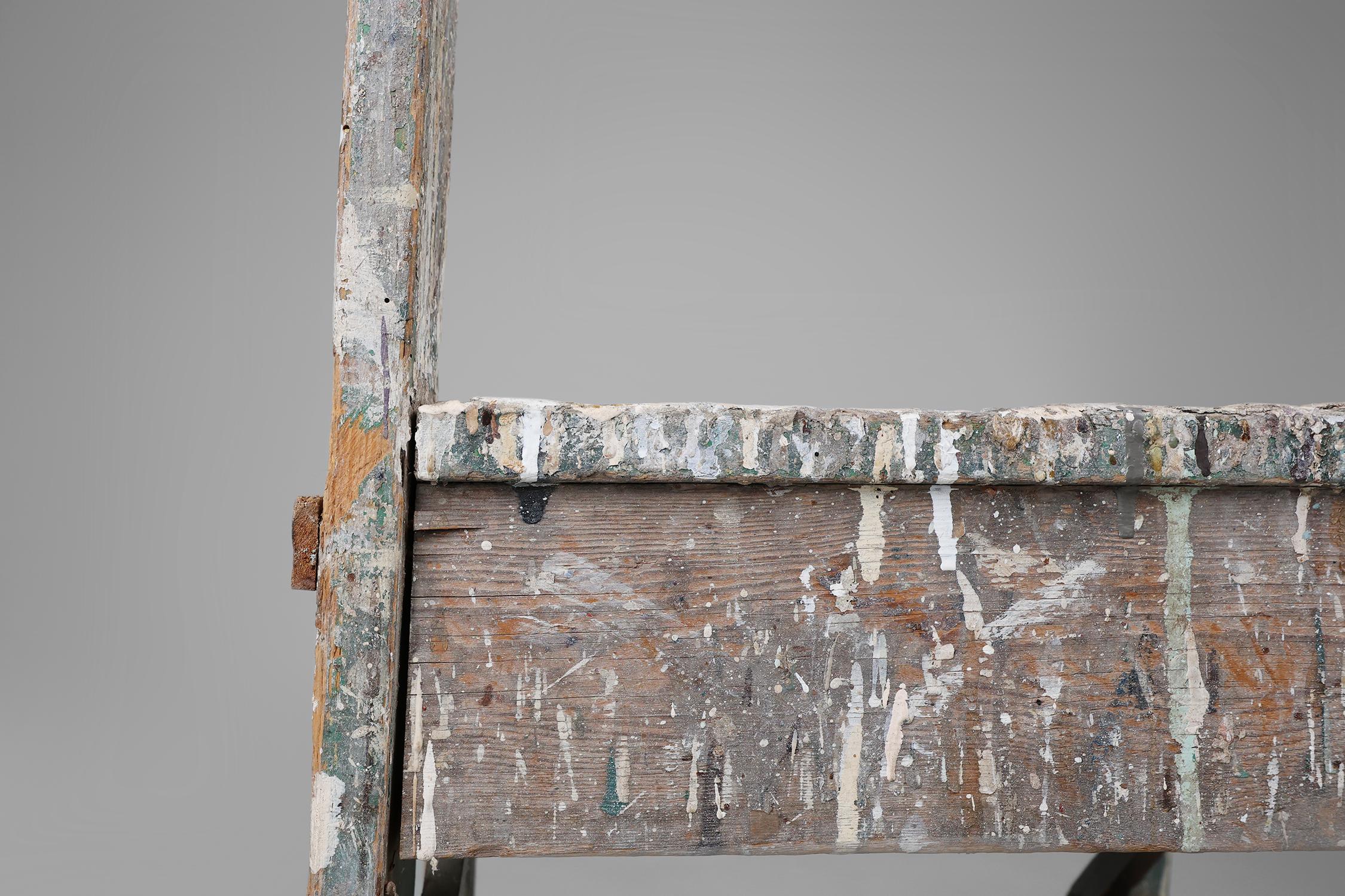 Tabouret industriel rustique avec une belle patine, France ca. 1900 en vente 2