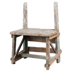 Rustic industrial stool with beautiful patina, France ca. 1900