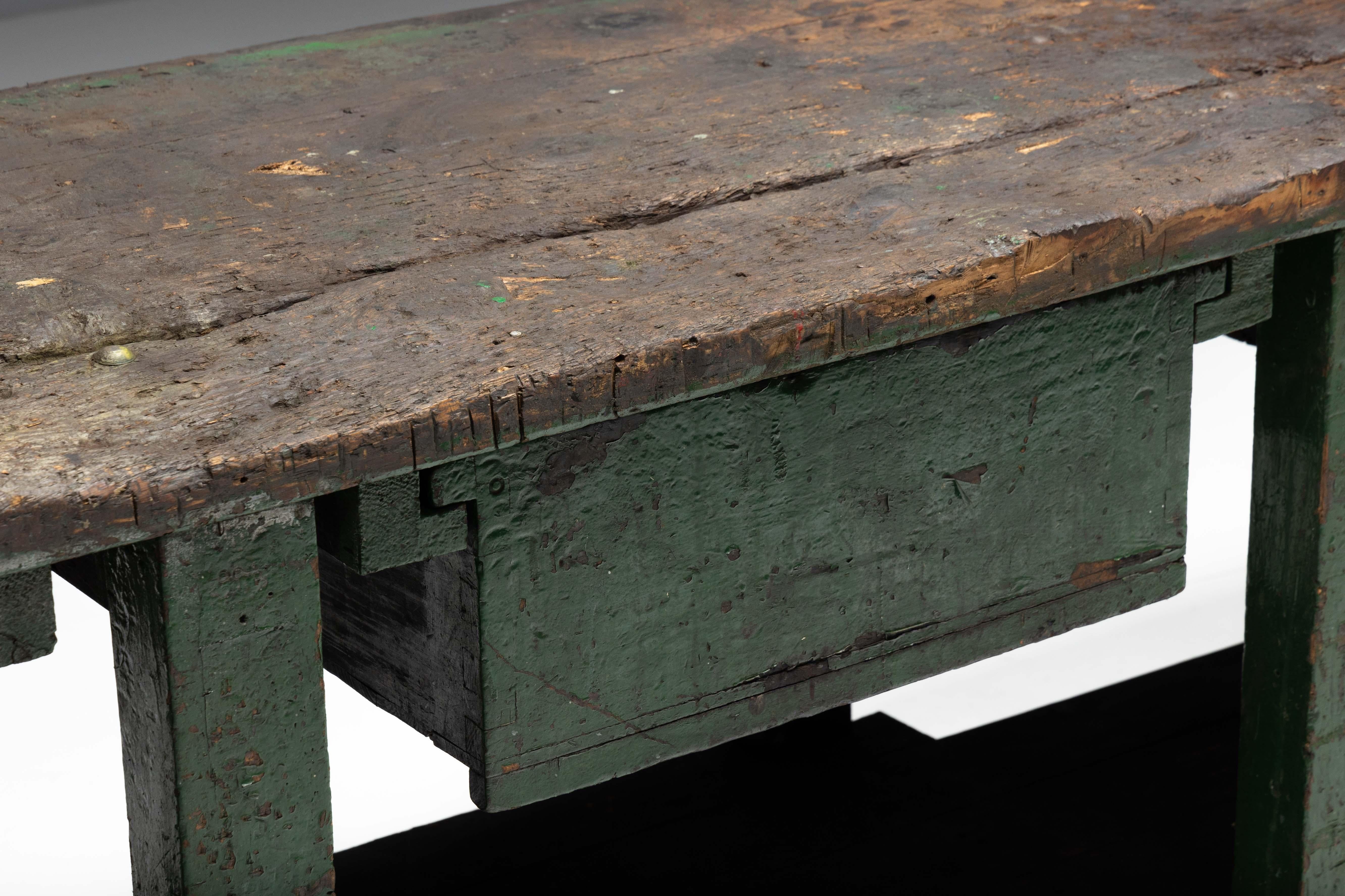 Rustic Industrial Workbench, France, Early 20th Century For Sale 7