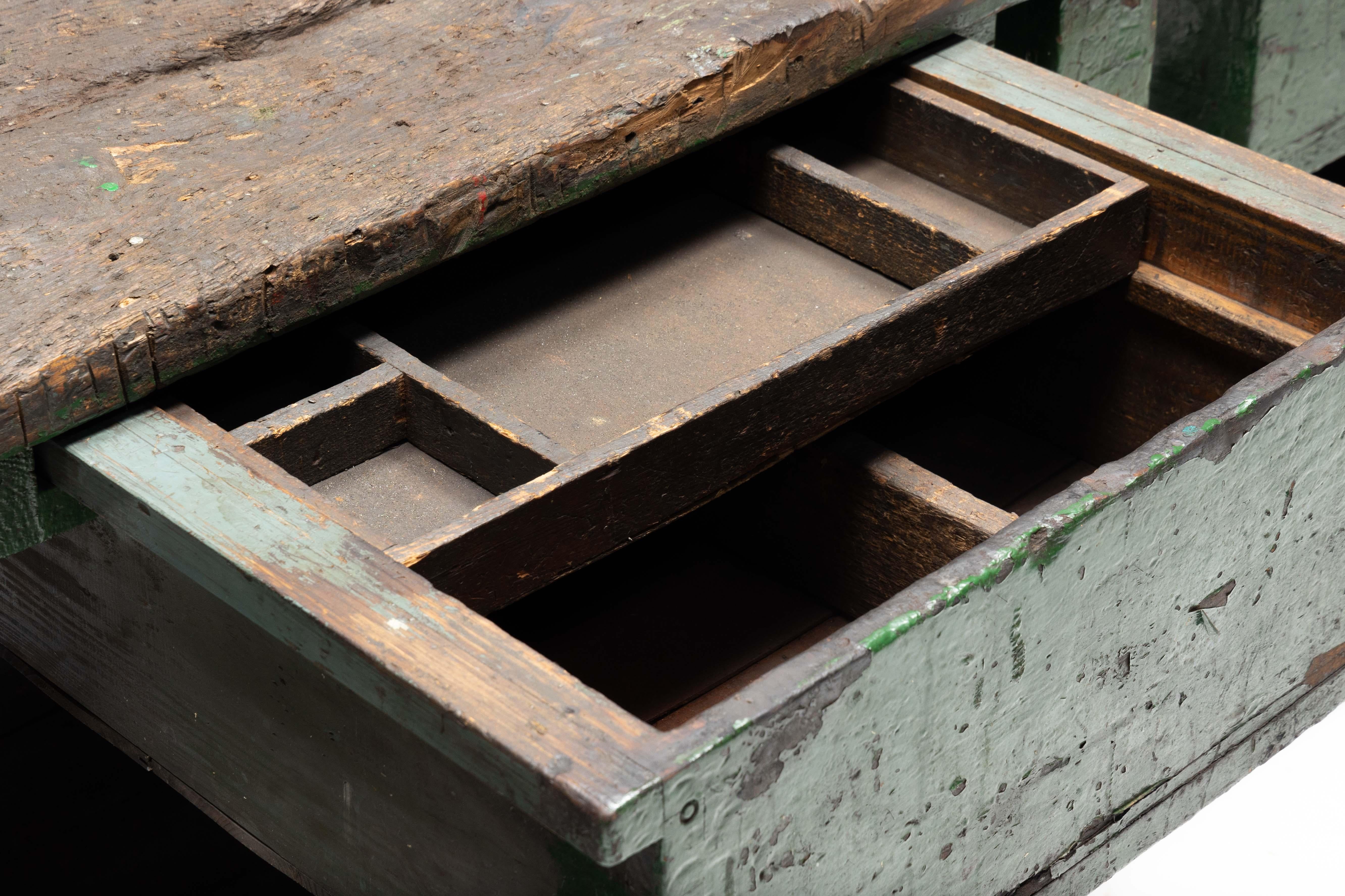 Rustic Industrial Workbench, France, Early 20th Century For Sale 12