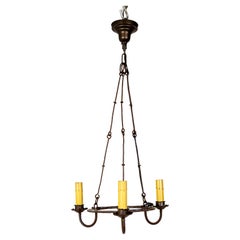 Rustic Iron 3-Light Ring Chandelier