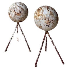 Rustic Iron Orb Garden Sculpture