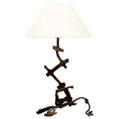 Lampe de table rustique, France, années 1980