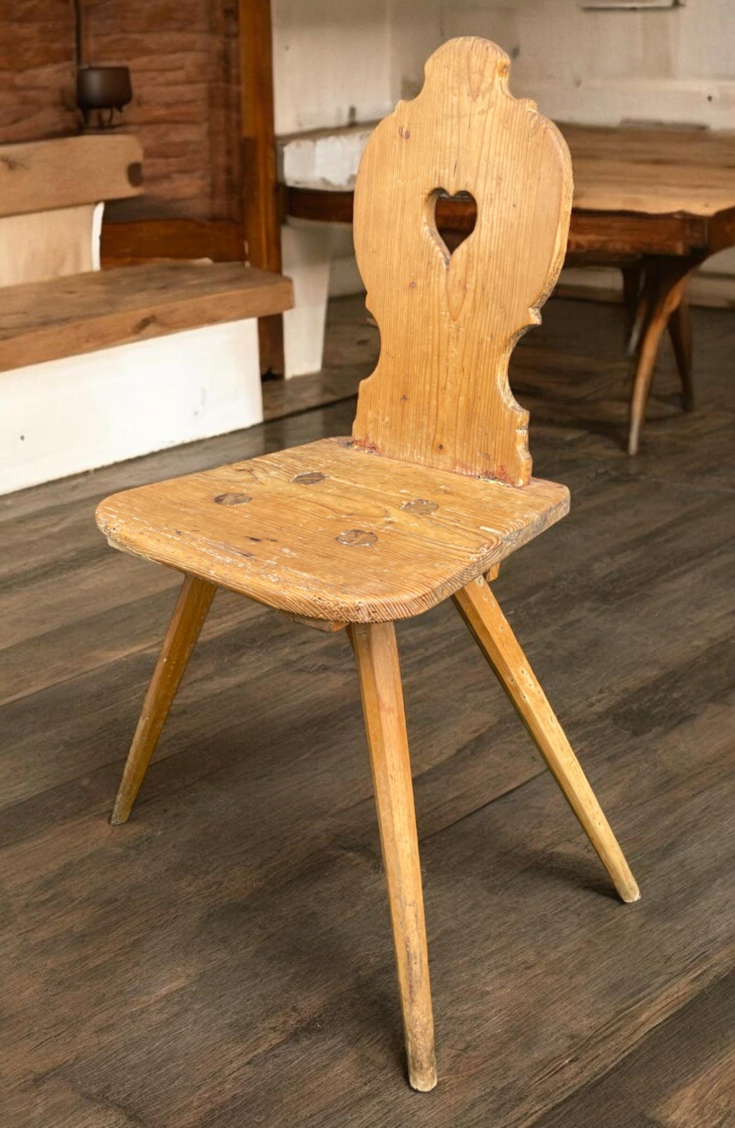 Chaise alpine rustique italienne en vente 3