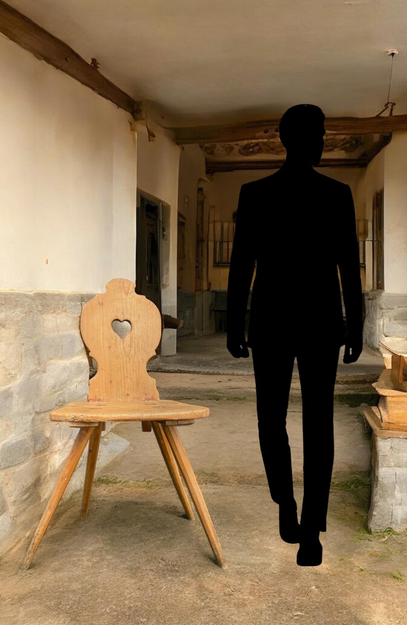 Rustique Chaise alpine rustique italienne en vente