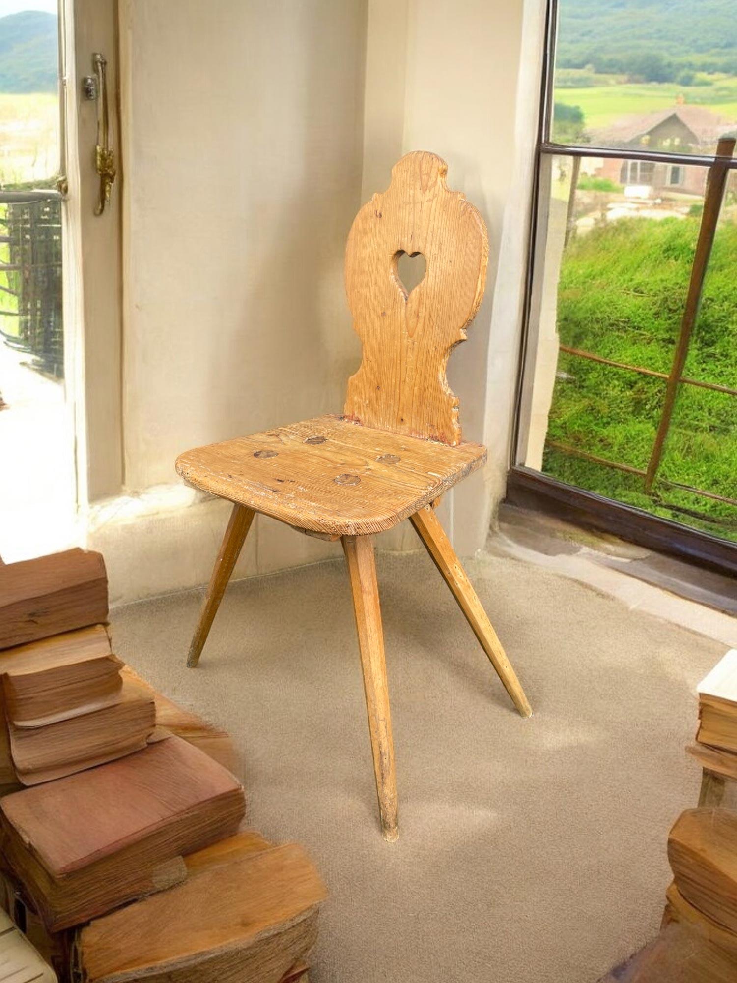 Italian Chaise alpine rustique italienne en vente