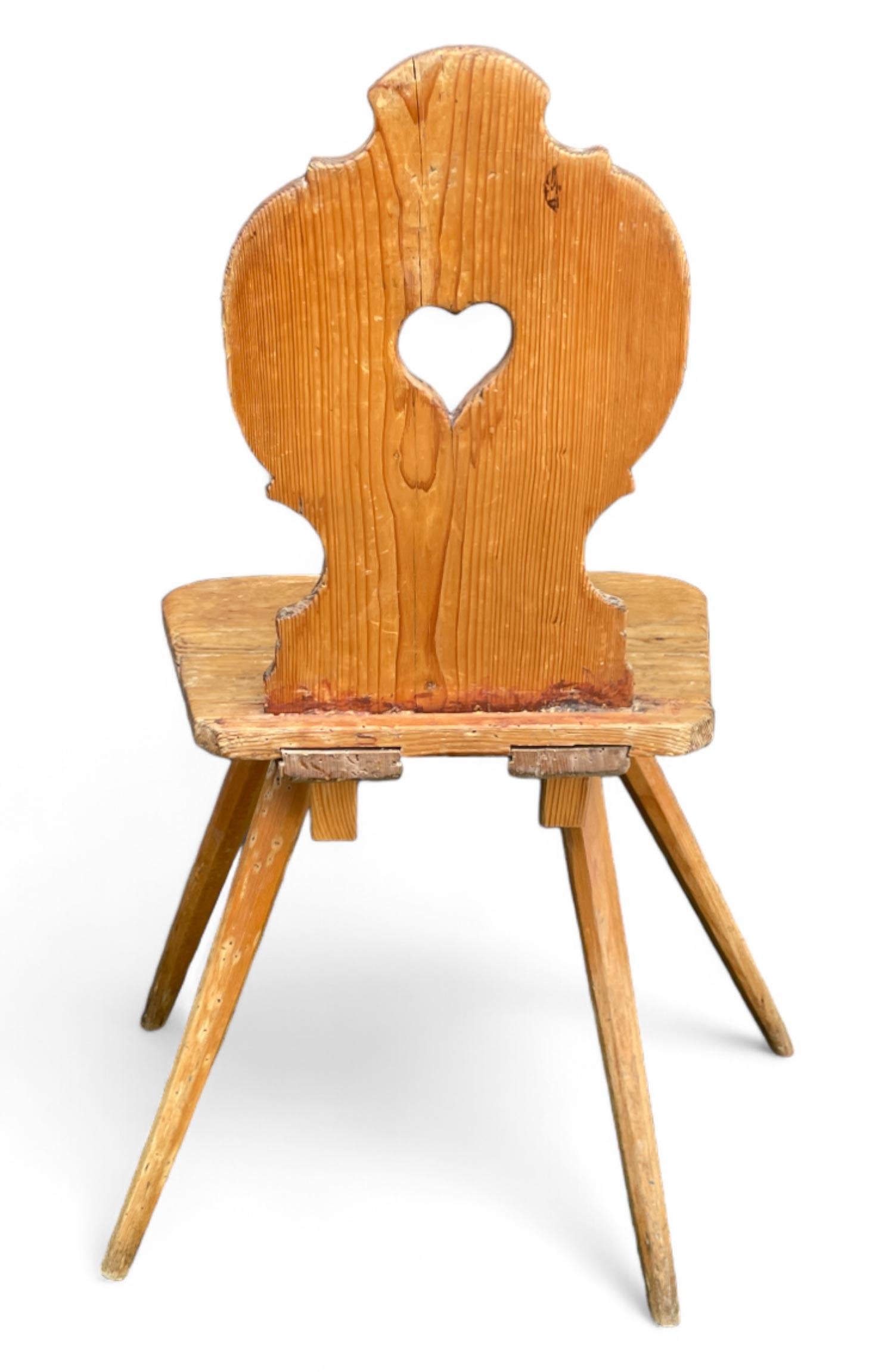 Chaise alpine rustique italienne en vente 1