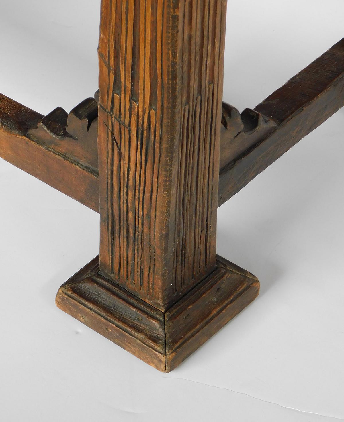 19th Century Rustic Italian Baroque Style Walnut Single-Drawer Side Table