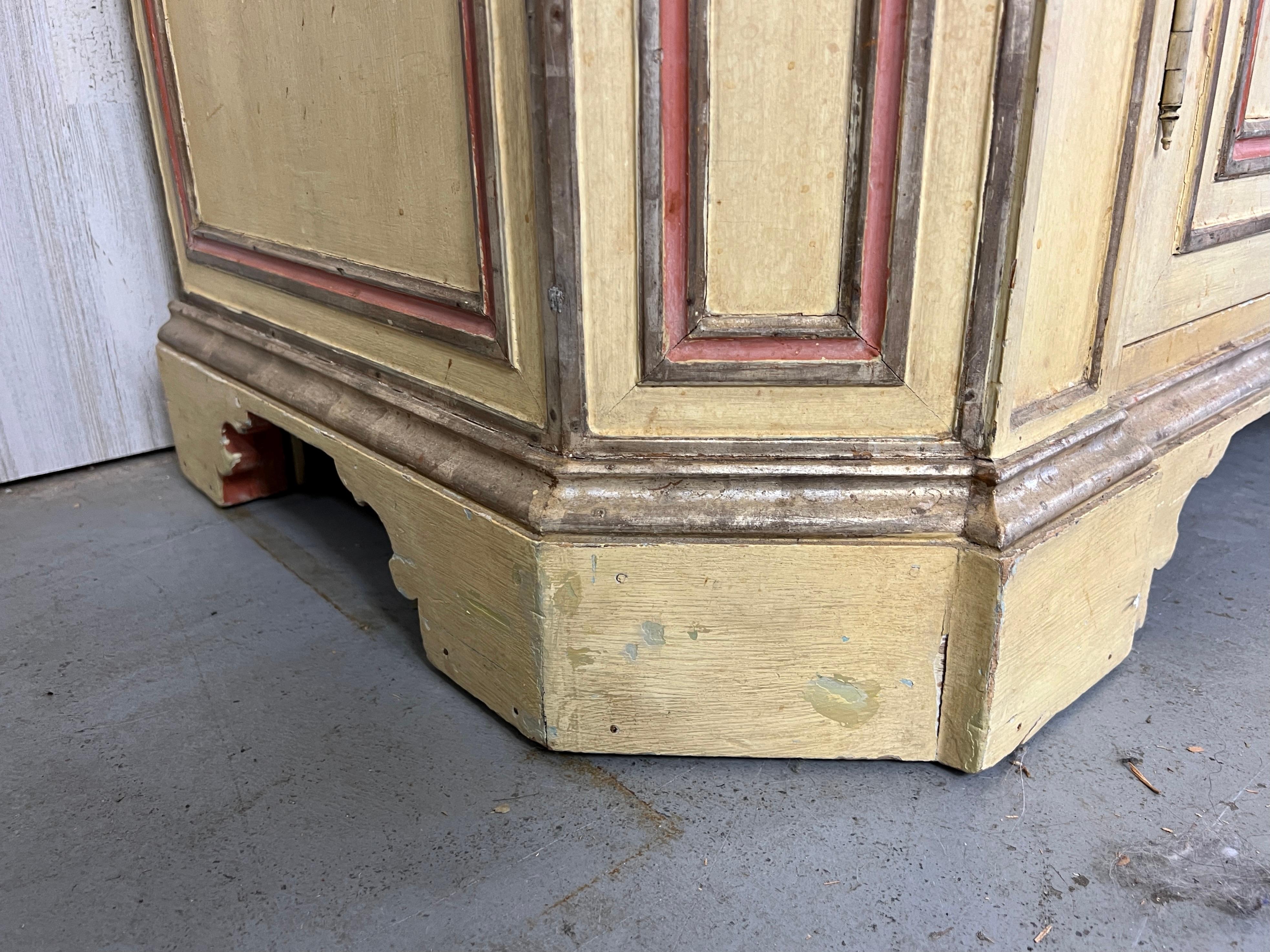 Rustic Italian Hand Painted with Faux Marble top Buffet For Sale 8