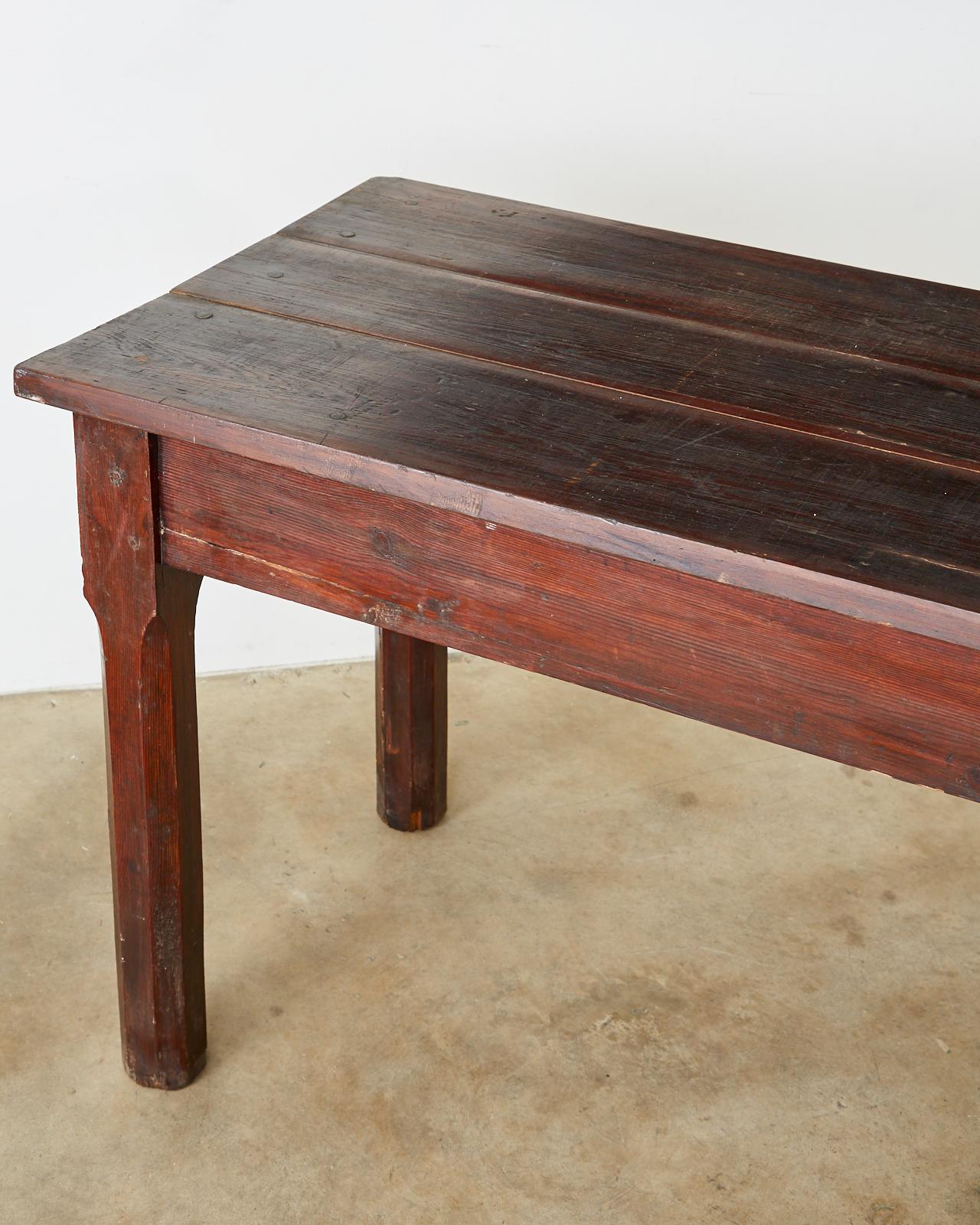Hand-Crafted Rustic Italian Pine Farmhouse Dining Table or Console
