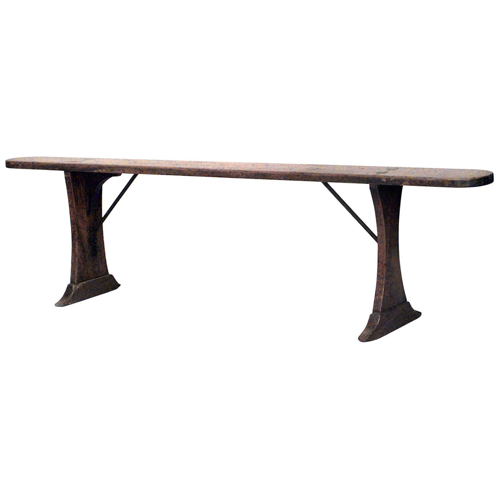 Rustic Italian Renaissance Style Fruitwood Bench (19th century)