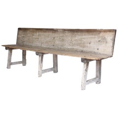 Antique Rustic Italian Wooden Bench