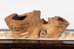 Rustic Japanese Meiji Period Freeform Hibachi with Unusual Design, circa 1880