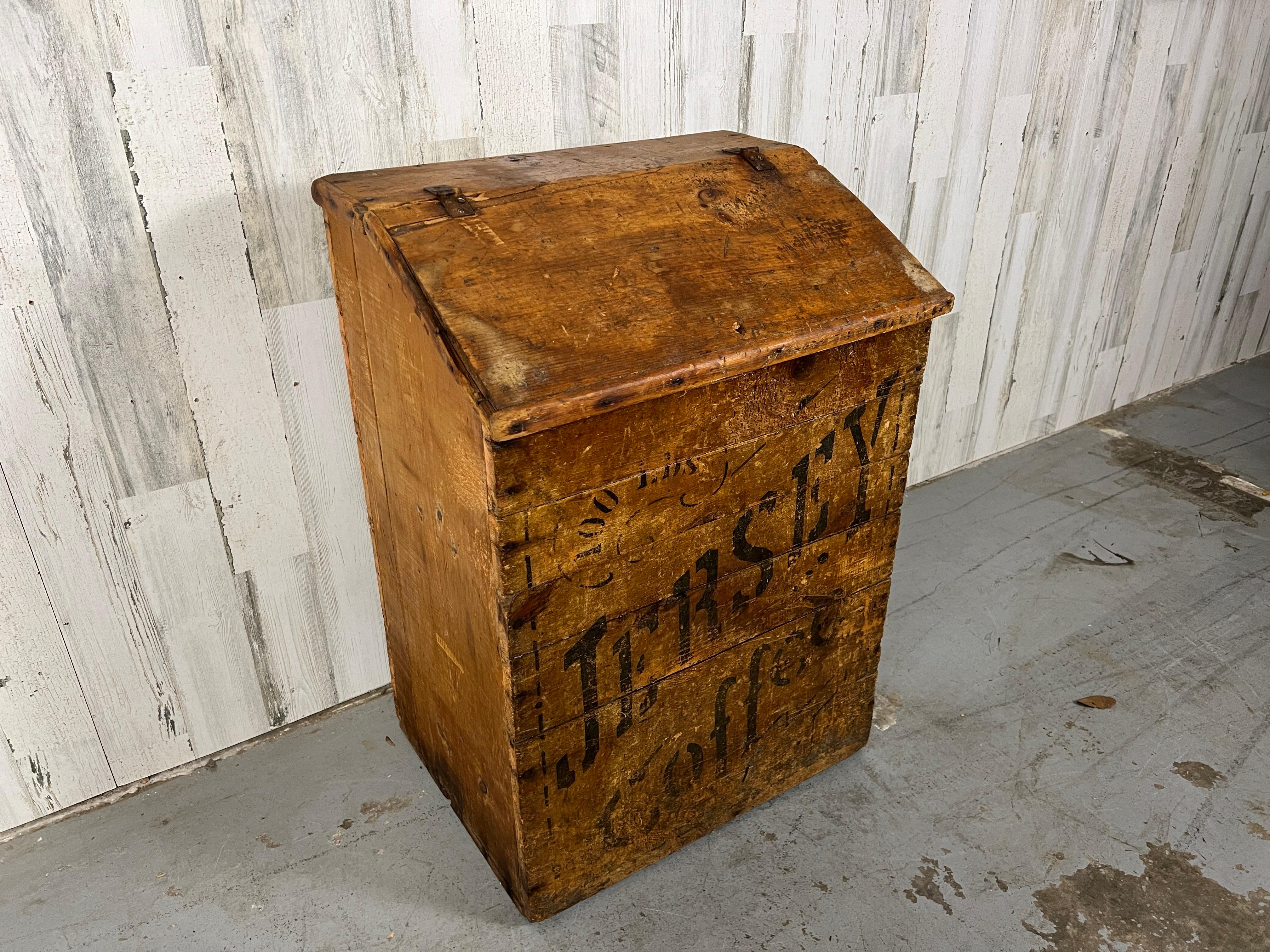 antique coffee bin