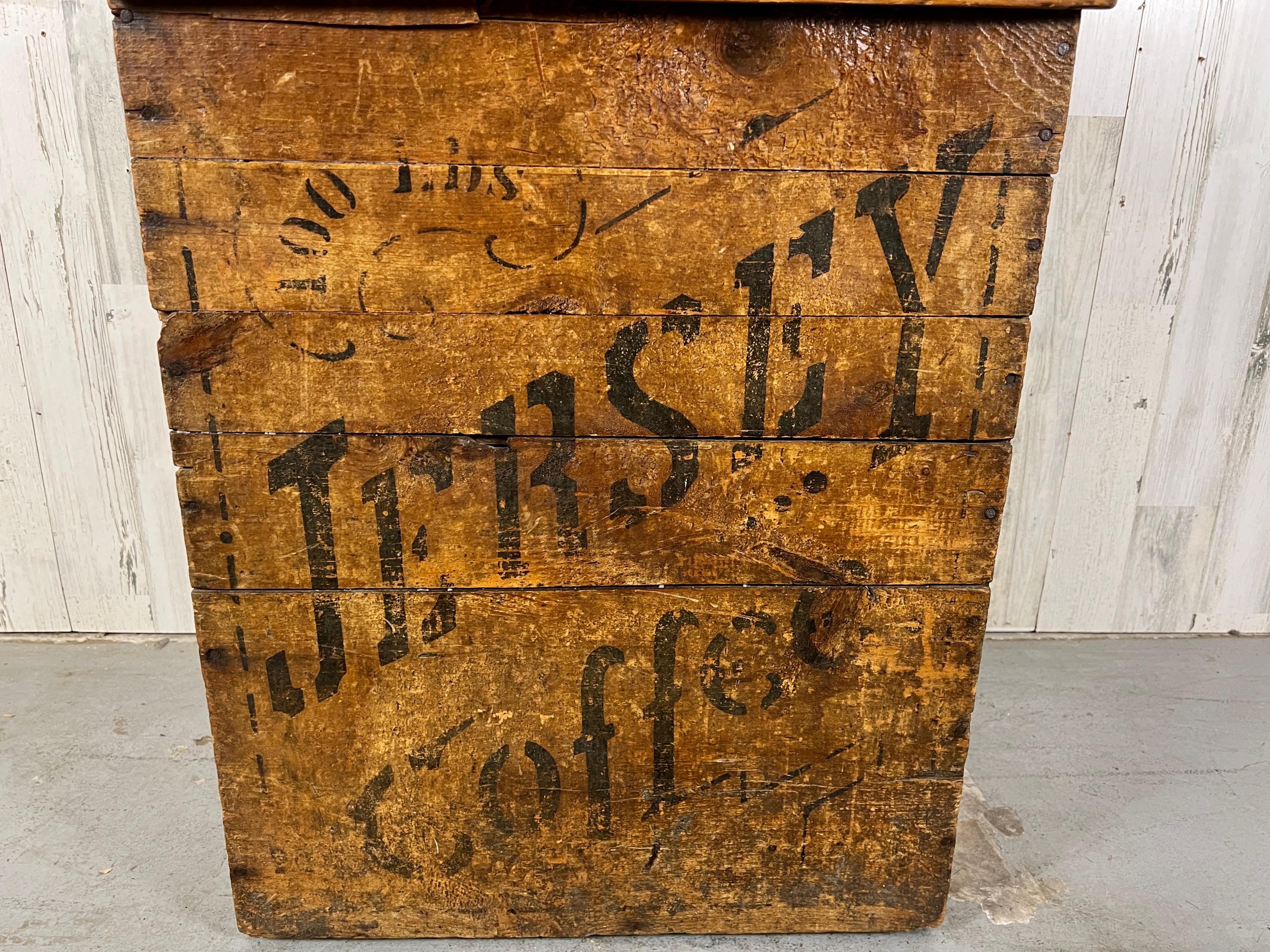 Rustic Jersey Coffee Bin In Good Condition For Sale In Denton, TX