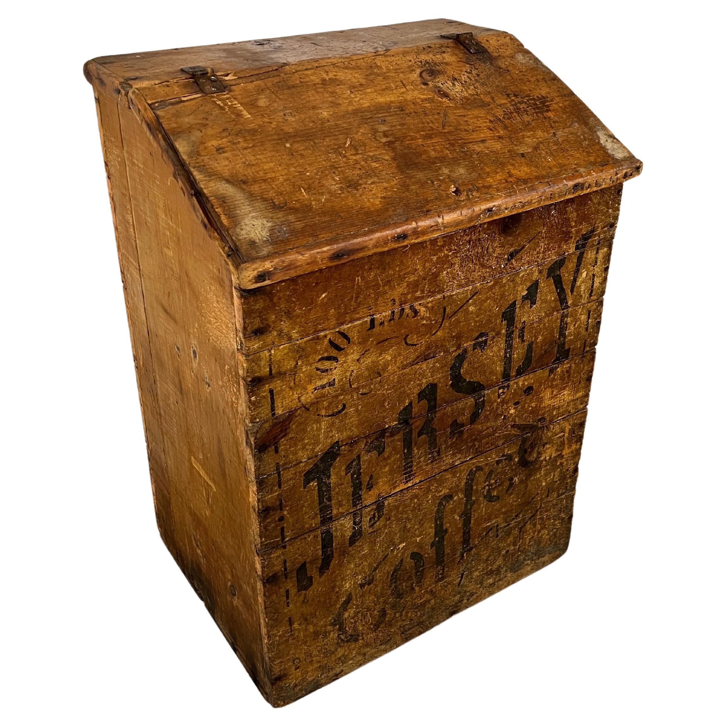 Rustic Jersey Coffee Bin For Sale