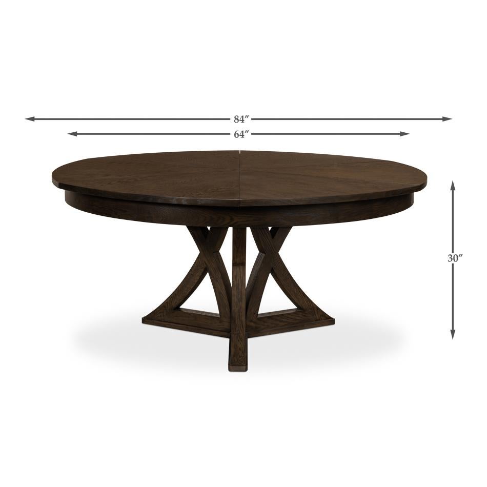 Rustic Round Dining Table, Artisan Grey For Sale 3