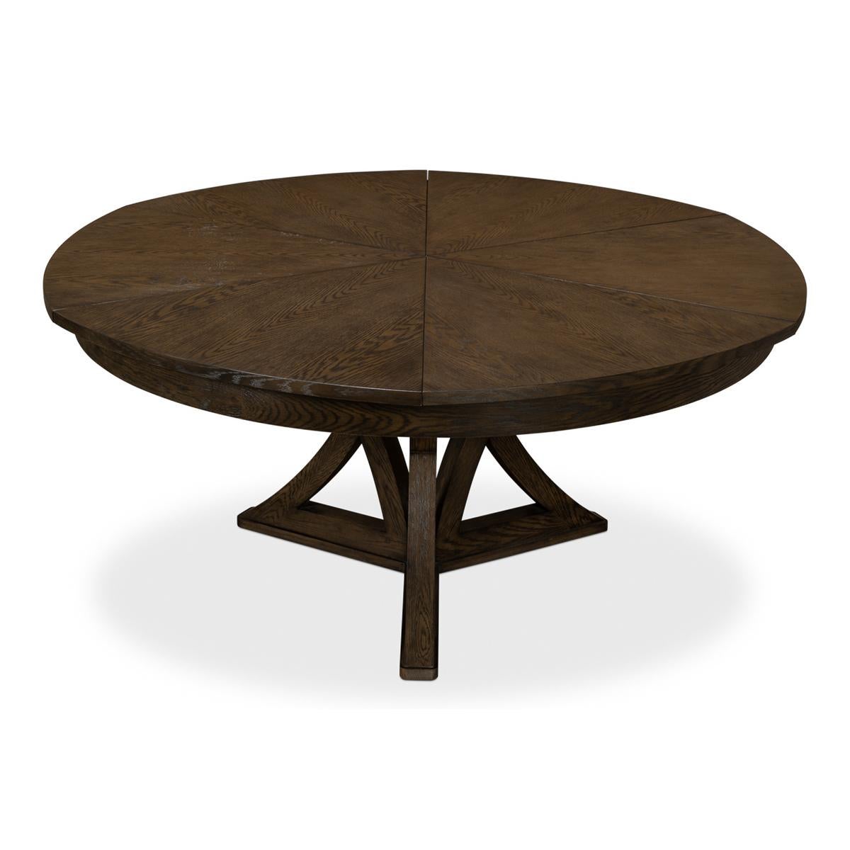 Rustic Round Dining Table, Artisan Grey For Sale 1