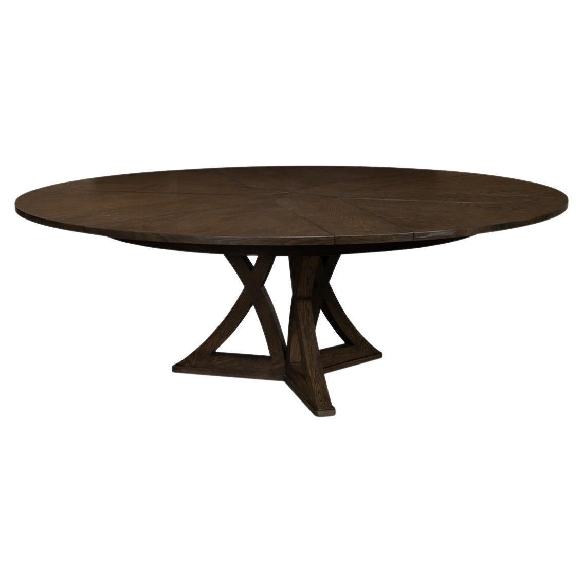 Rustic Round Dining Table, Artisan Grey For Sale